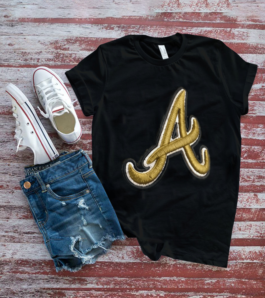 Atlanta Braves Armed Forces 2026 Hat Gold Embroidered A T-Shirt