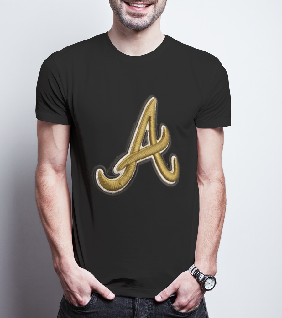 Atlanta Braves Armed Forces 2026 Hat Gold Embroidered A T-Shirt