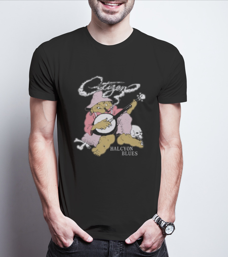 Citizen Halcyon Blues Smoking Gnome Banjo Player T-Shirt