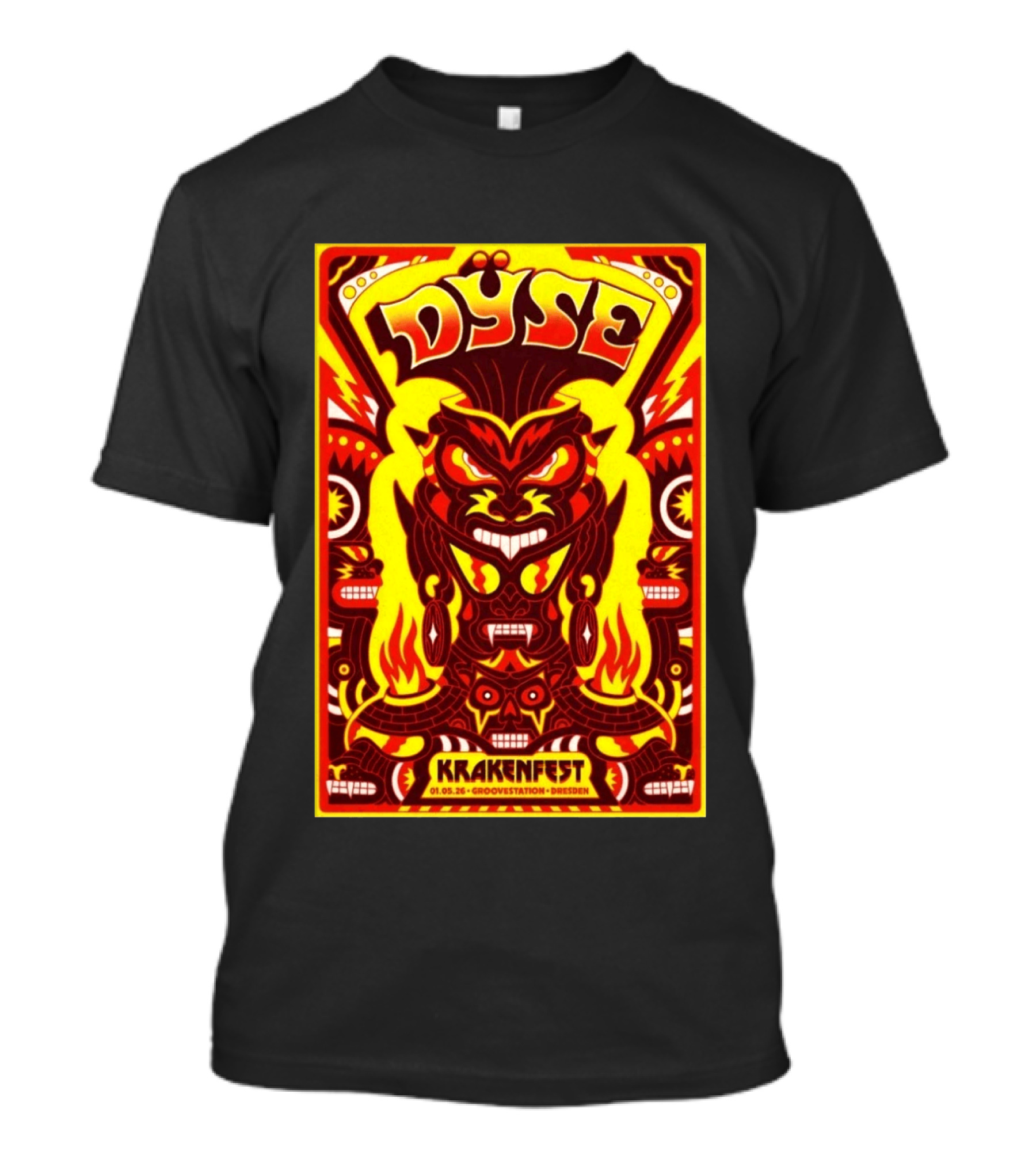 Dyse Krakenfest 01.05.26 Groovestation Dresden Bold Psychedelic Demon T-Shirt
