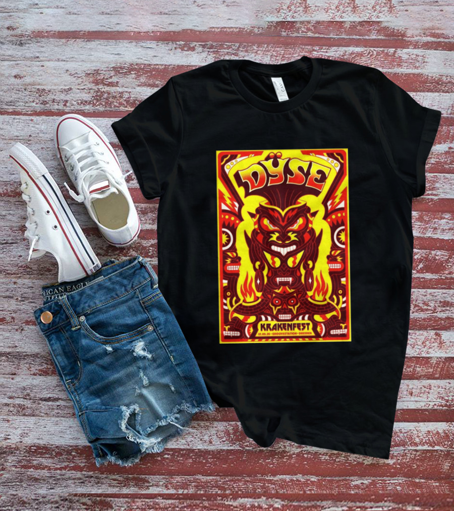 Dyse Krakenfest 01.05.26 Groovestation Dresden Bold Psychedelic Demon T-Shirt