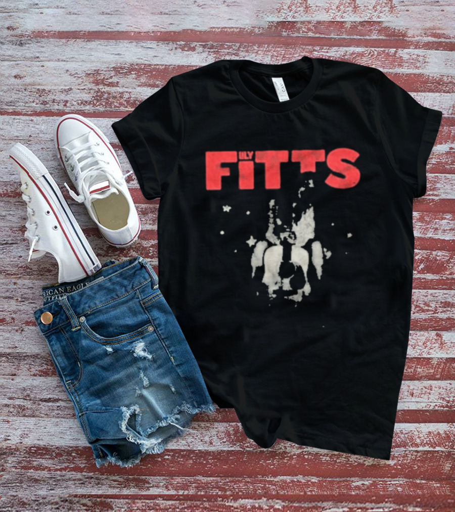 Lily Fitts Red Text With Abstract White Splash T-Shirt