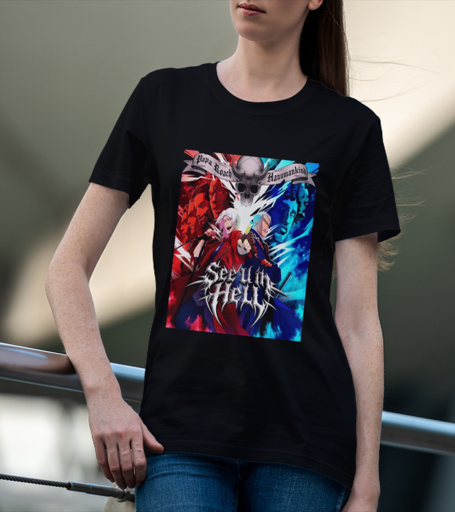 Papa Roach Hanumankind Devil May Cry Season 2 See U In Hell Song T-Shirt