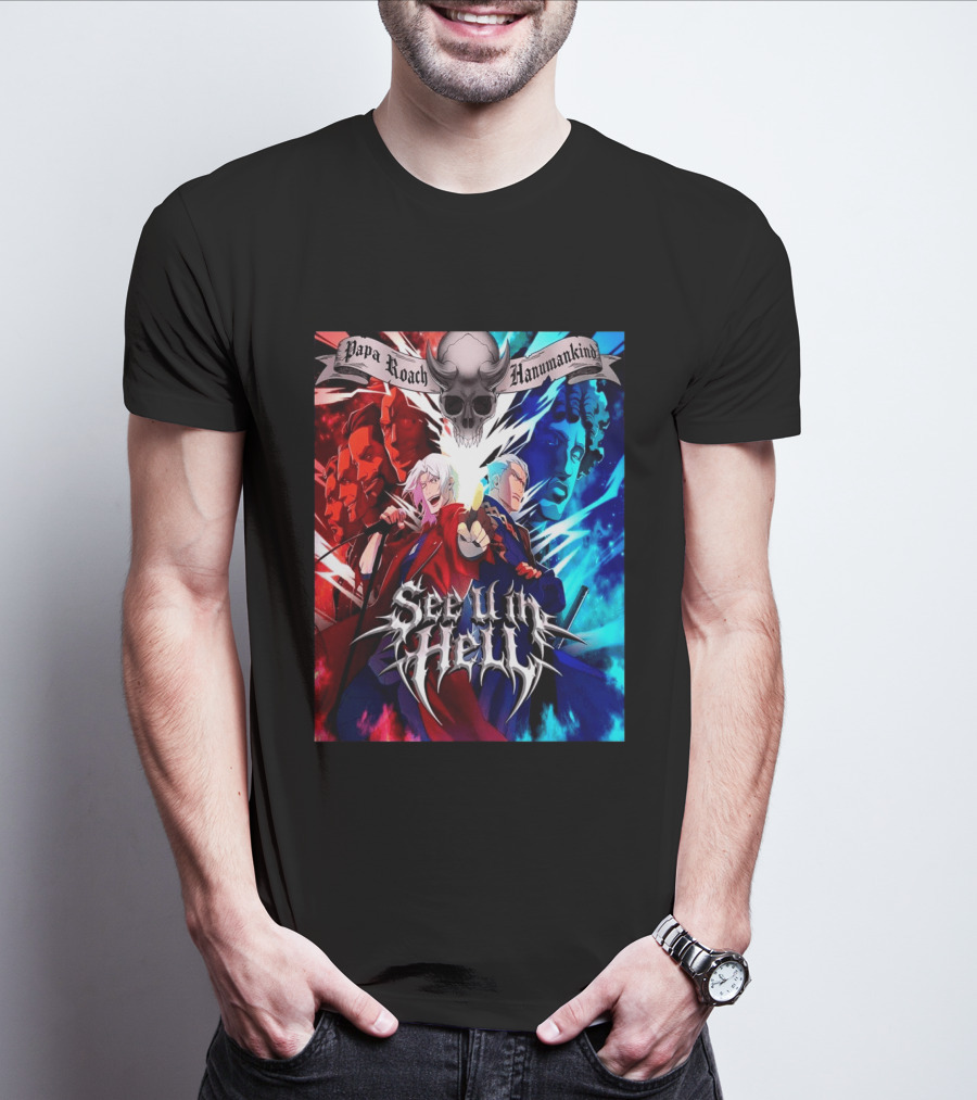 Papa Roach Hanumankind Devil May Cry Season 2 See U In Hell Song T-Shirt
