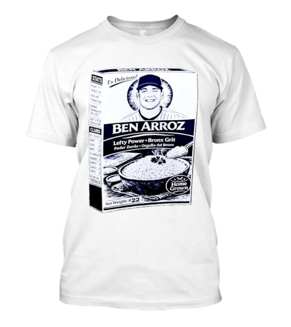 Ben Arroz Lefty Power Bronx Grit Orgullo Del Bronx Yankees Baseball Player T-Shirt