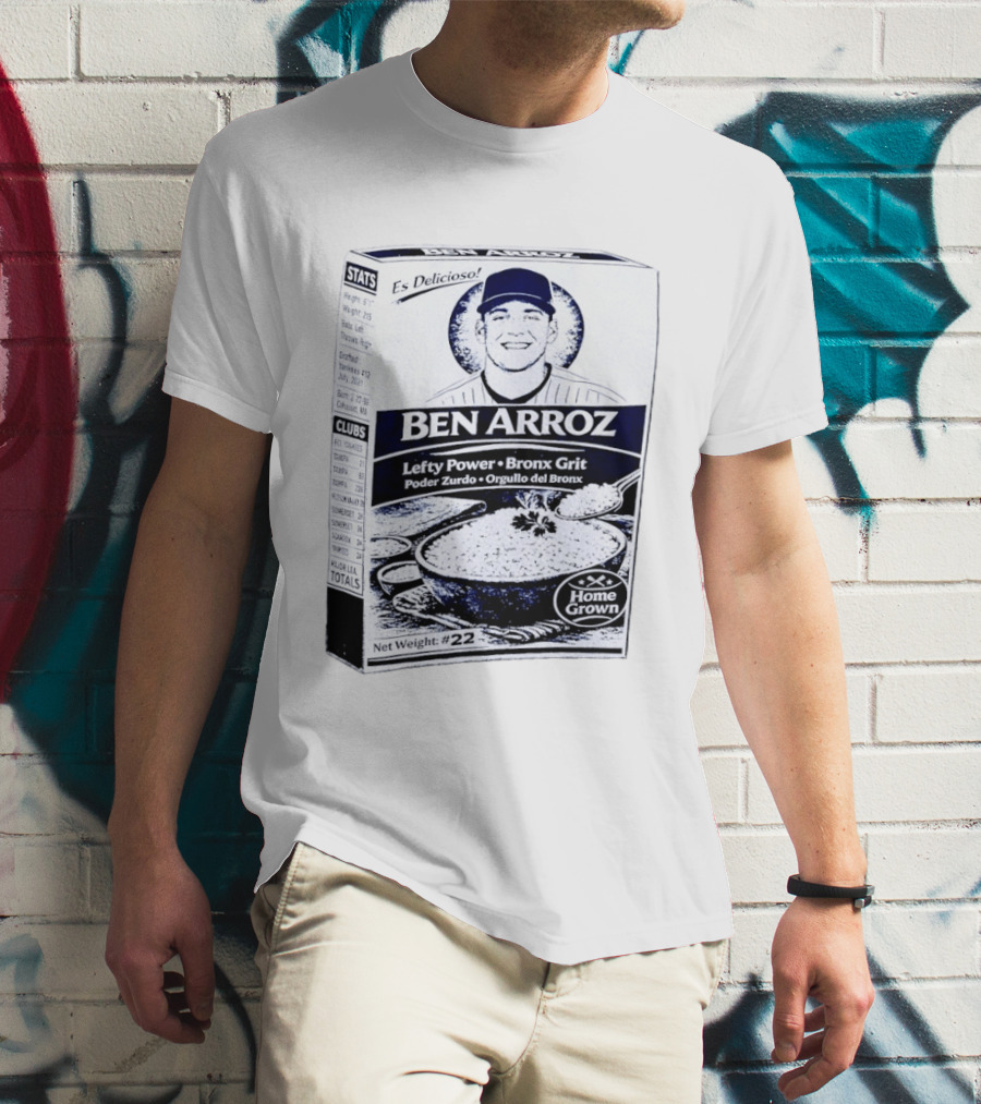 Ben Arroz Lefty Power Bronx Grit Orgullo Del Bronx Yankees Baseball Player T-Shirt