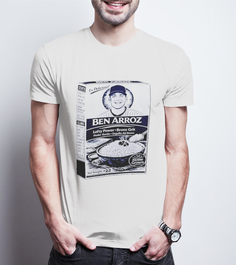 Ben Arroz Lefty Power Bronx Grit Orgullo Del Bronx Yankees Baseball Player T-Shirt