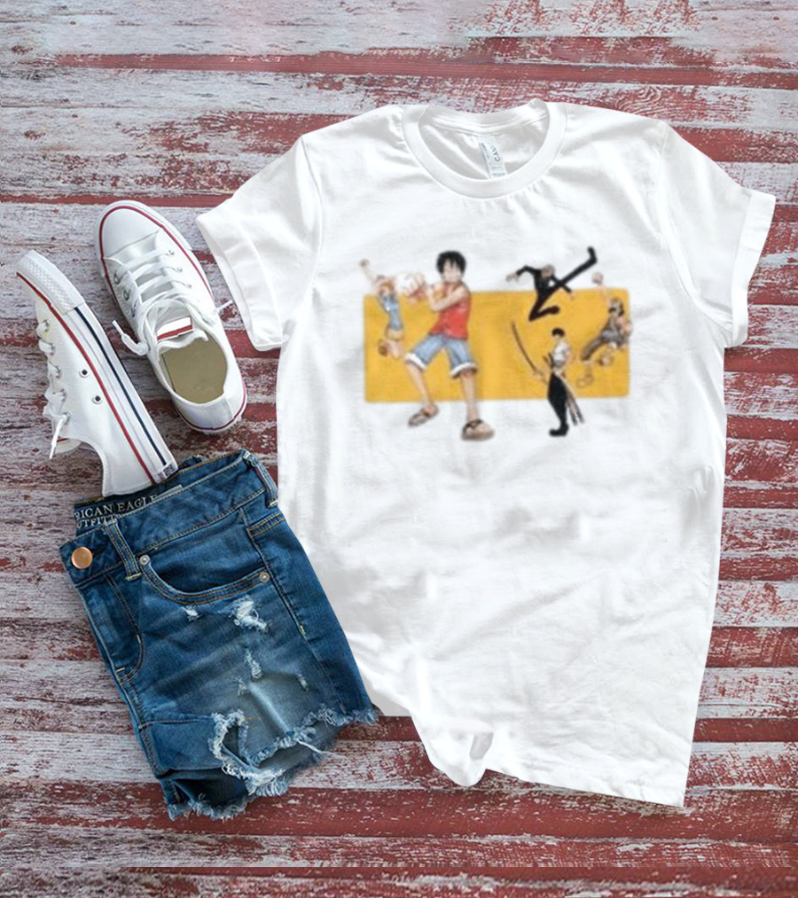 One Piece Classic Anime Characters In Action Pose T-Shirt