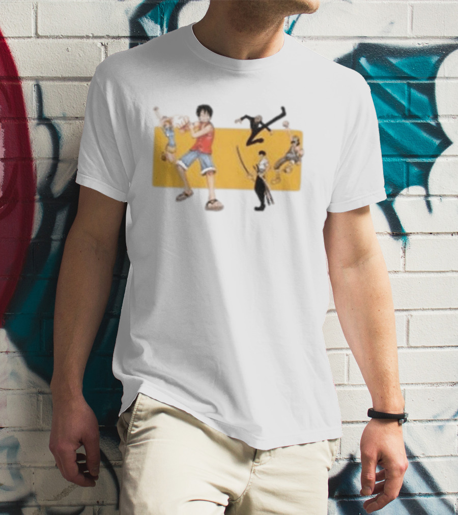 One Piece Classic Anime Characters In Action Pose T-Shirt