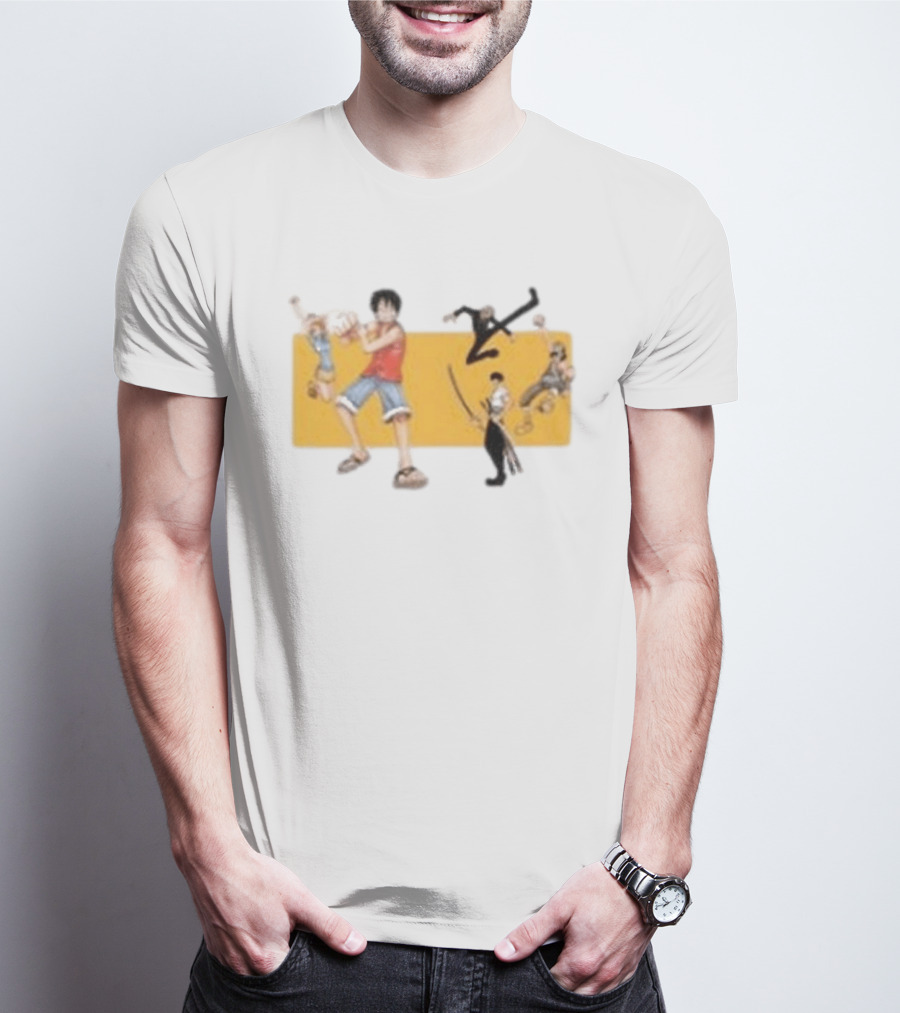 One Piece Classic Anime Characters In Action Pose T-Shirt