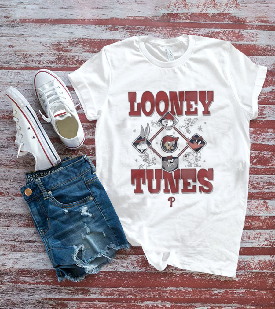 Philadelphia Phillies Looney Tunes Characters Collaboration T-Shirt