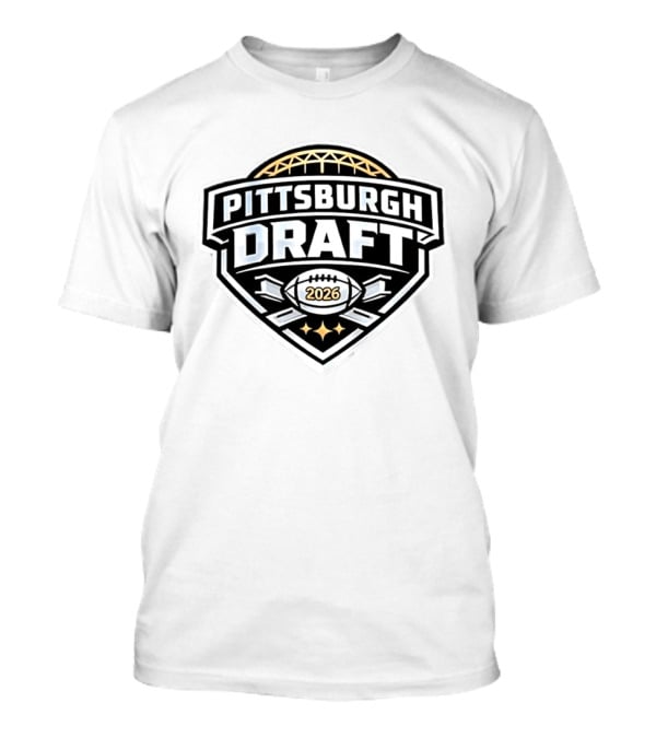 Pittsburgh Steelers Football 2026 Draft Brushed Metal T-Shirt