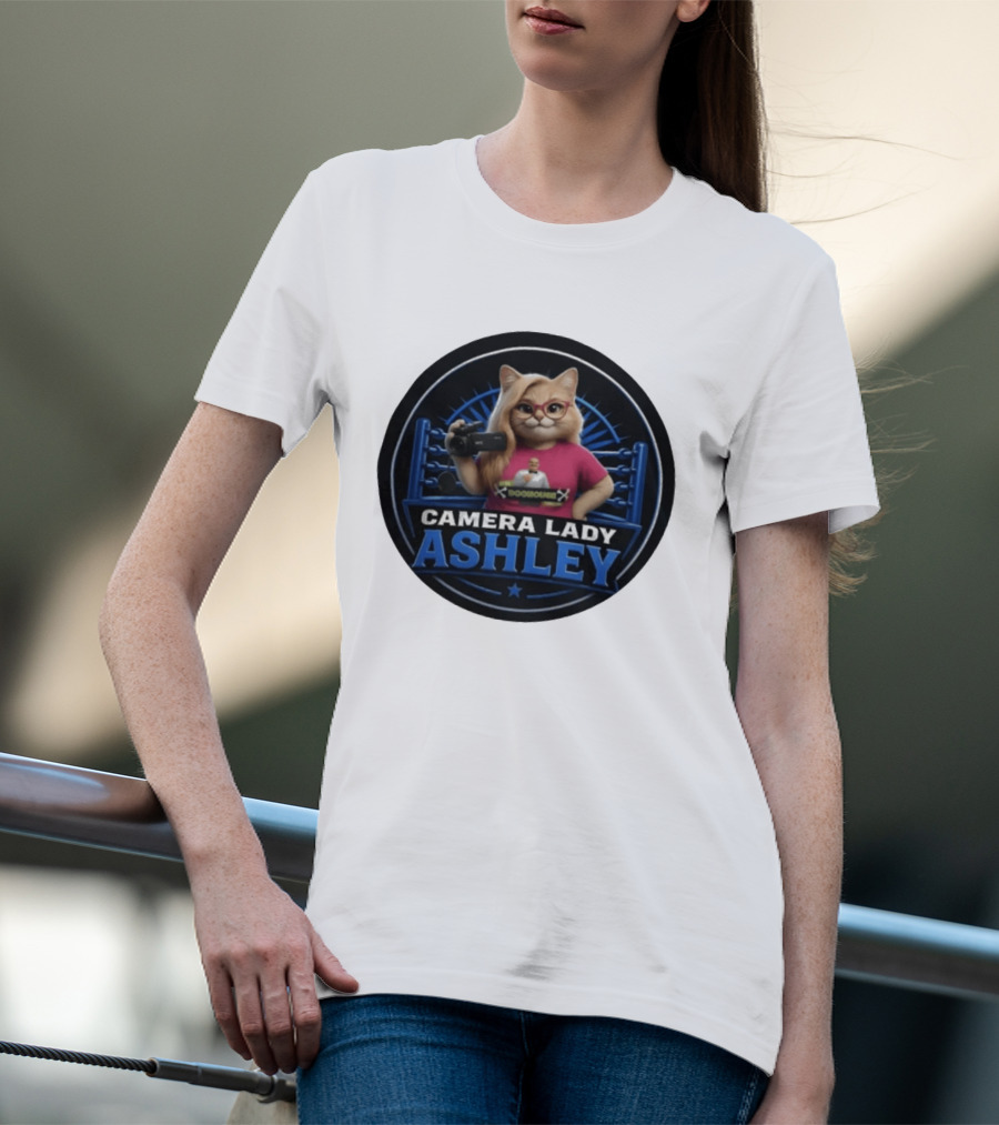 Pro Wrestling Tees Camera Lady Ashley Referee BONE Jones Productions T-Shirt