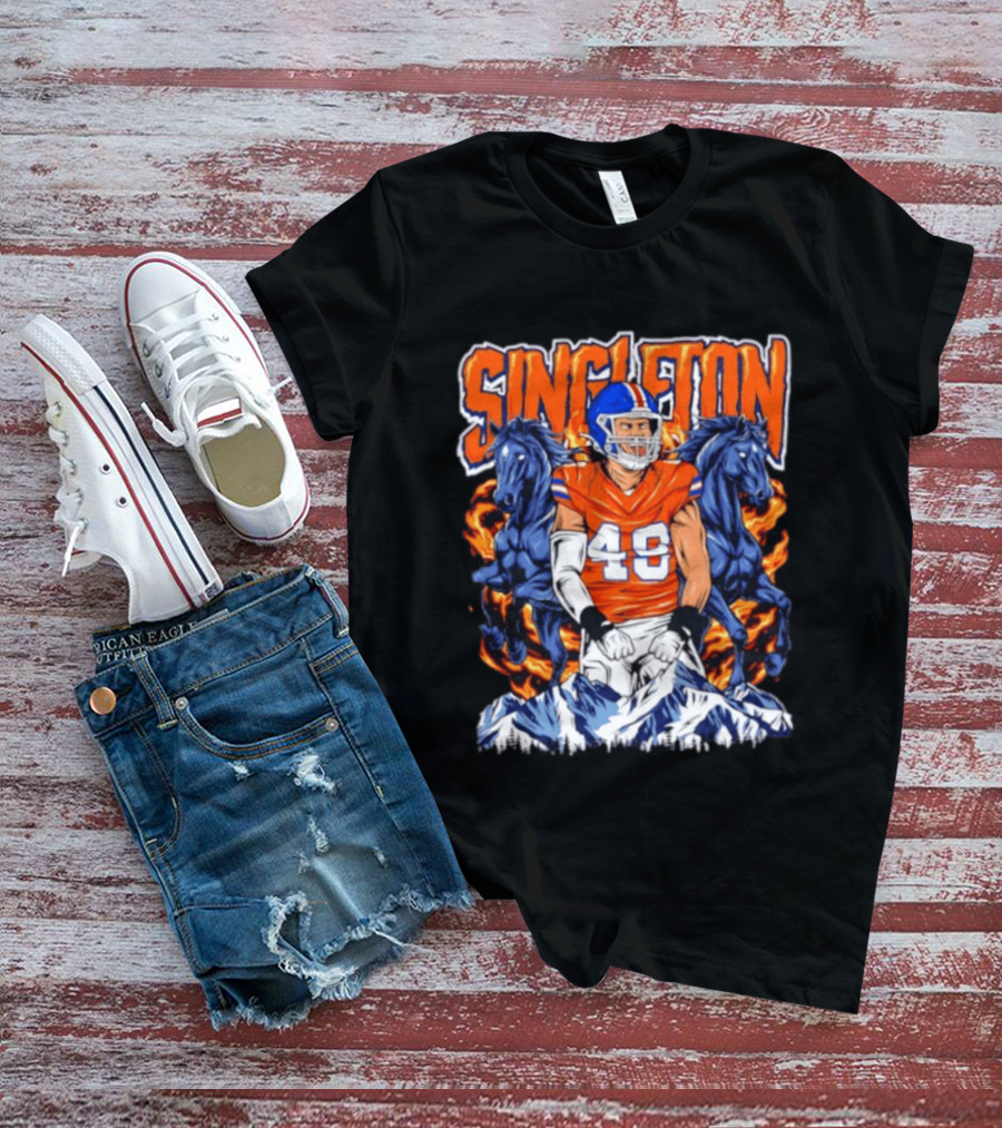 Alex Singleton Denver Broncos Dark Horse 48 Rocky Mountains T-Shirt