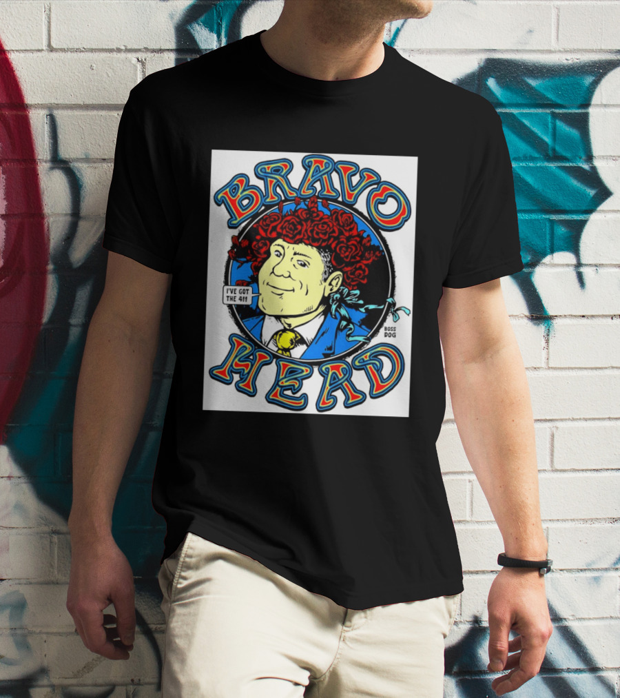 Bravo Head Boss Dog I've Got The 411 Roses T-Shirt