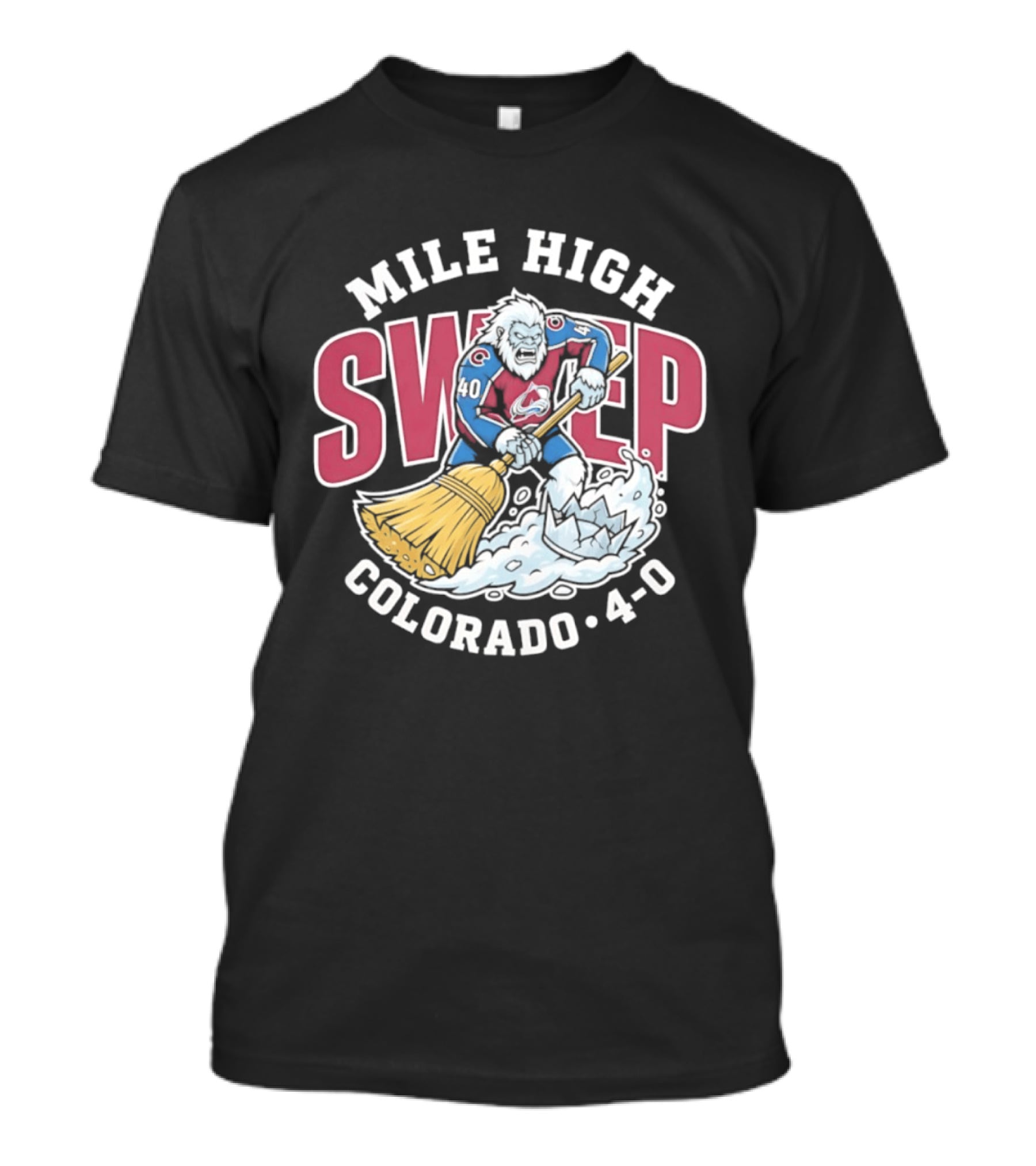 Mile High Sweep Colorado Avalanche Yeti 4 0 Victory T-Shirt