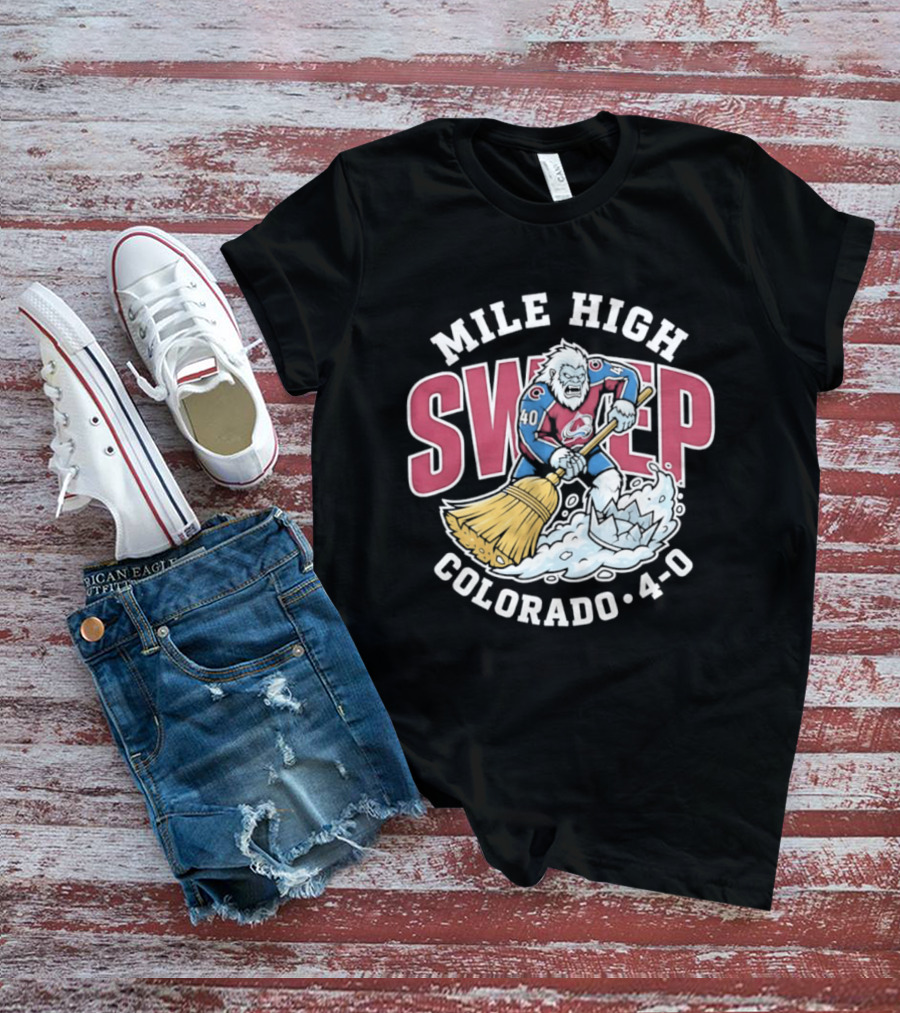 Mile High Sweep Colorado Avalanche Yeti 4 0 Victory T-Shirt