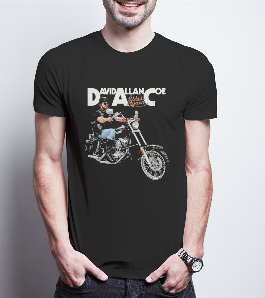 David Allan Coe Rides Again Biker Country Music Legend T-Shirt