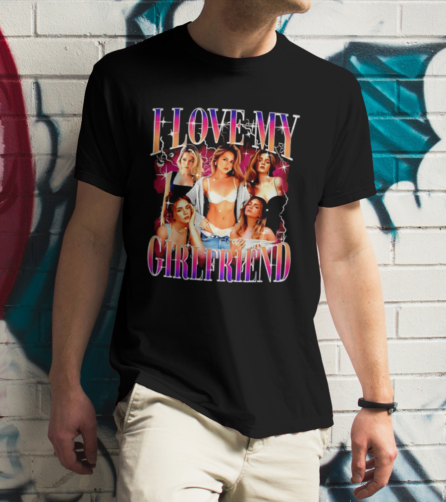 I Love My Girlfriend Colorful Retro Aesthetic T-Shirt