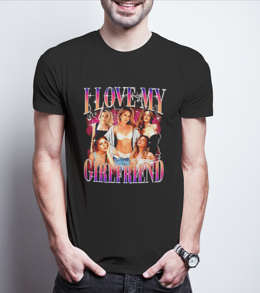 I Love My Girlfriend Colorful Retro Aesthetic T-Shirt