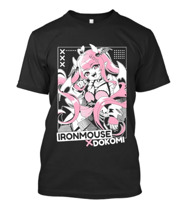 Ironmouse X Dokomi Exclusive Anime Pink Aesthetic T-Shirt