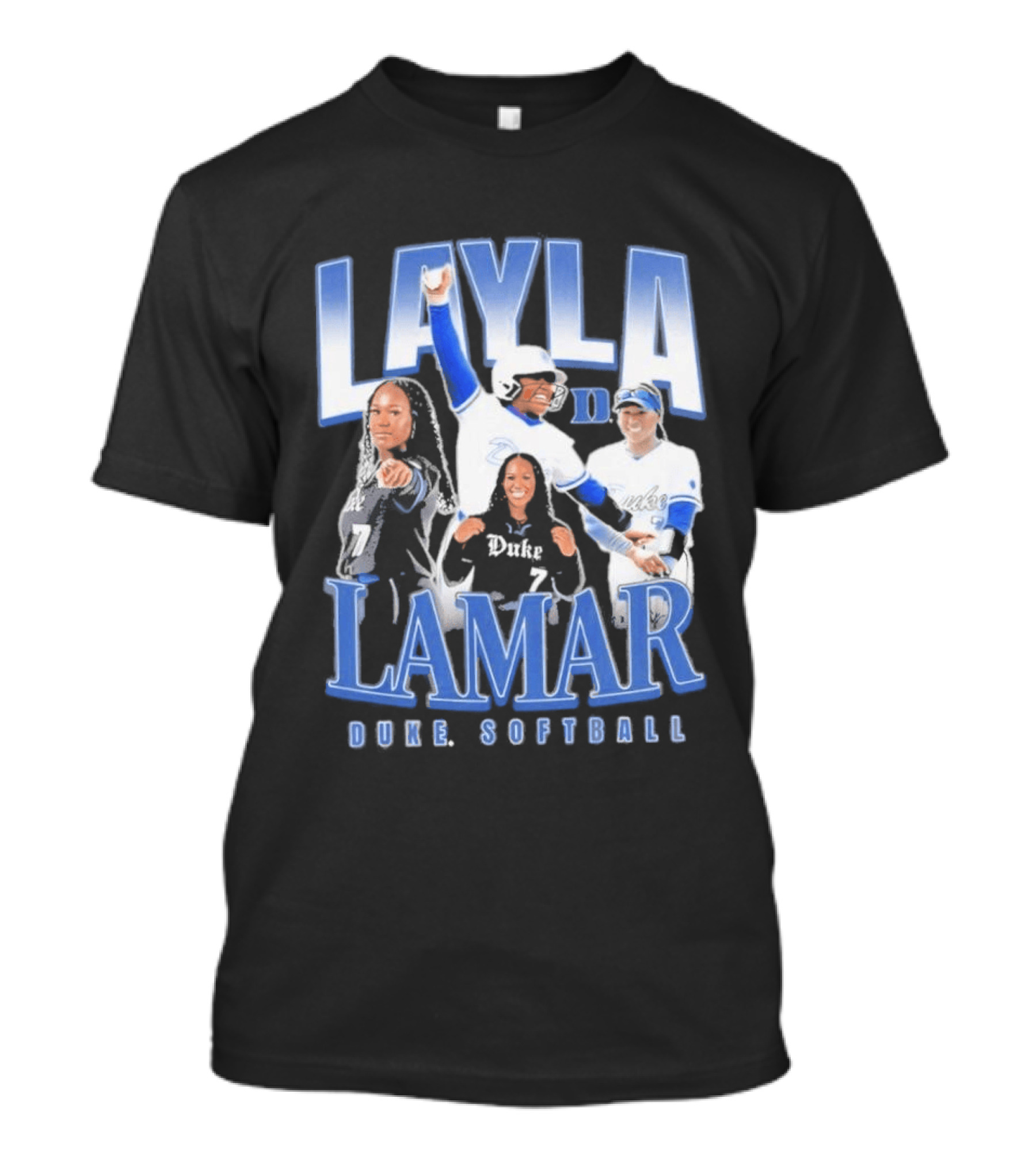 Layla Lamar Duke Blue Devils Softball 90s Baseball Team Celebration T-Shirt