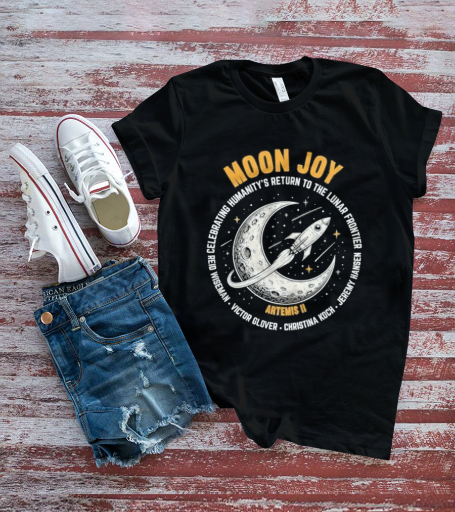 Moon Joy Celebrating Humanity's Return Lunar Frontier Artemis II Rocket Adventure T-Shirt