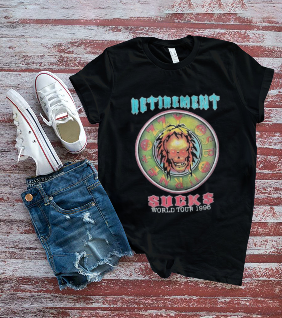 Ozzy Osbourne Retirement Sucks World Tour 1996 Psychedelic Skull T-Shirt