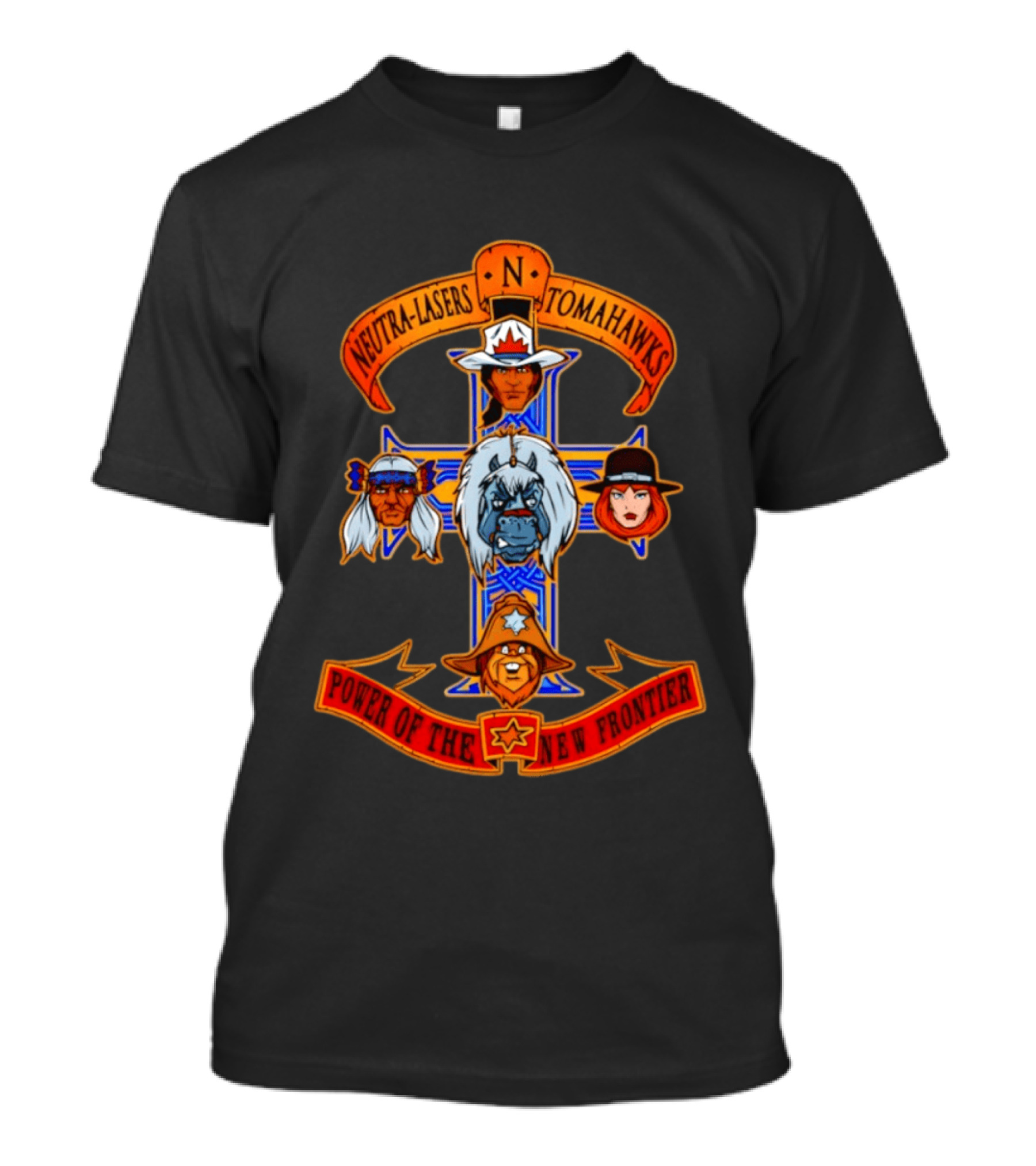 BraveStarr Neutra Lasers Tomahawks Power Of The New Frontier Cross T-Shirt