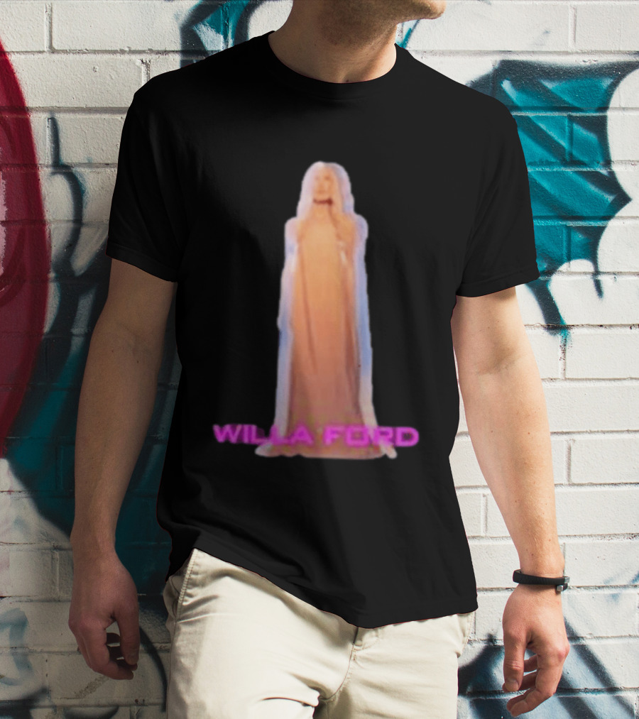 Willa Ford Statue Pink Text Highlighted T-Shirt