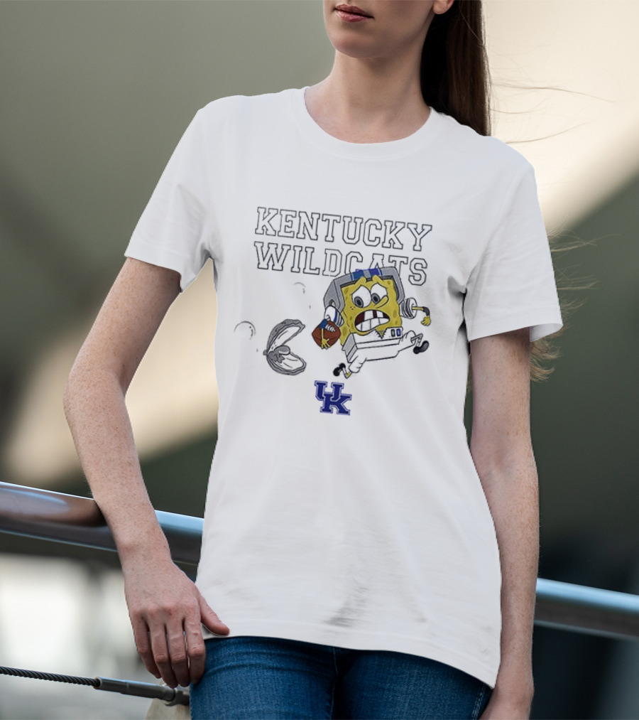 Kentucky Wildcats Spongebob SquarePants Football Collaboration T-Shirt