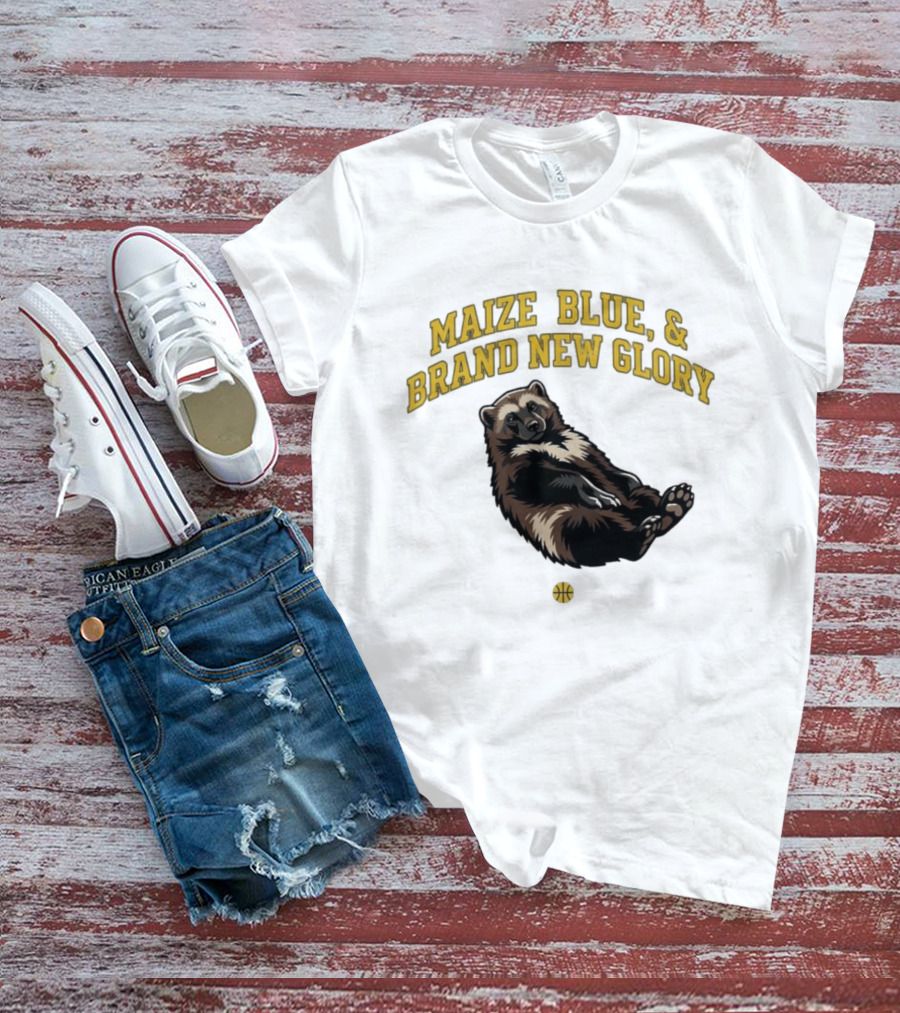 Maize Blue And Brand New Glory Wolverine Basketball T-Shirt