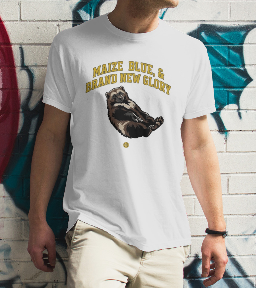 Maize Blue And Brand New Glory Wolverine Basketball T-Shirt
