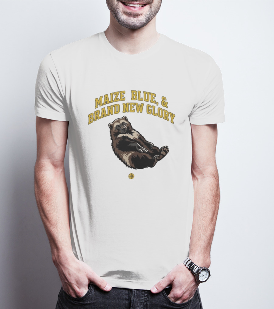 Maize Blue And Brand New Glory Wolverine Basketball T-Shirt