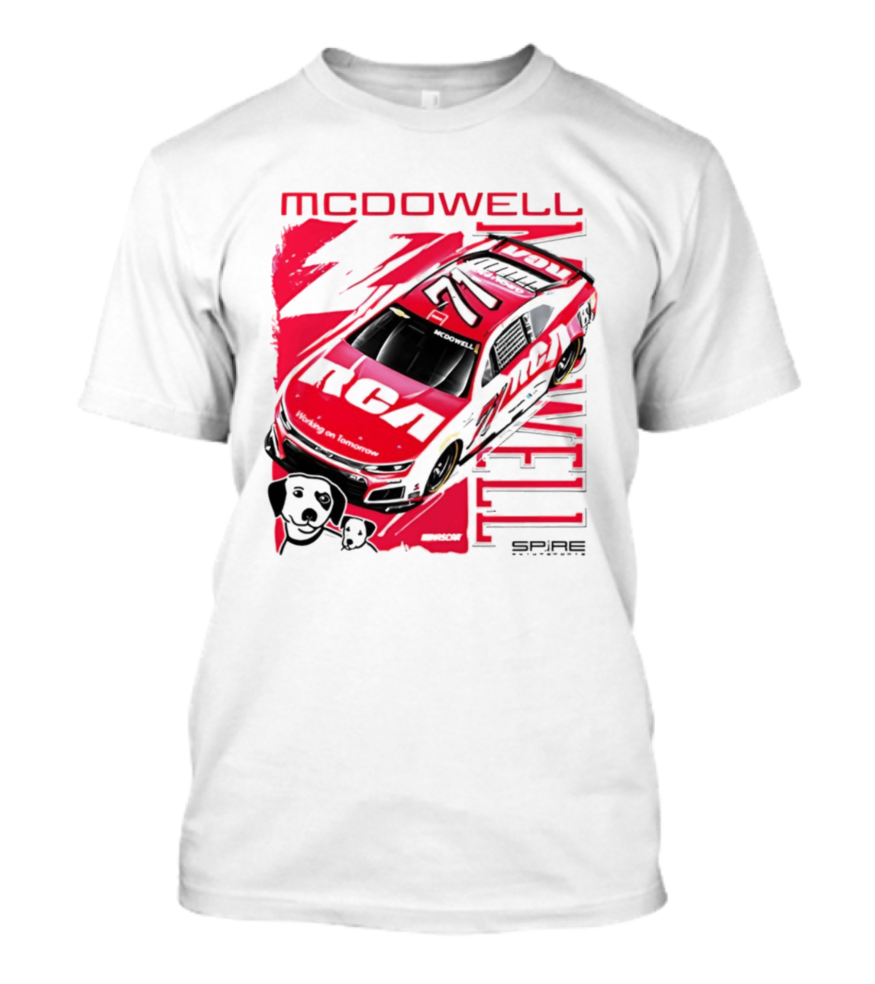 McDowell RCA 2026 Racing Car Number 34 Spire Motorsports T-Shirt