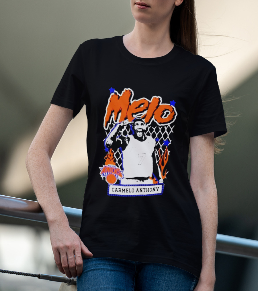 Melo Carmelo Anthony New York Knicks NBA Street Player Mitchell Ness T-Shirt