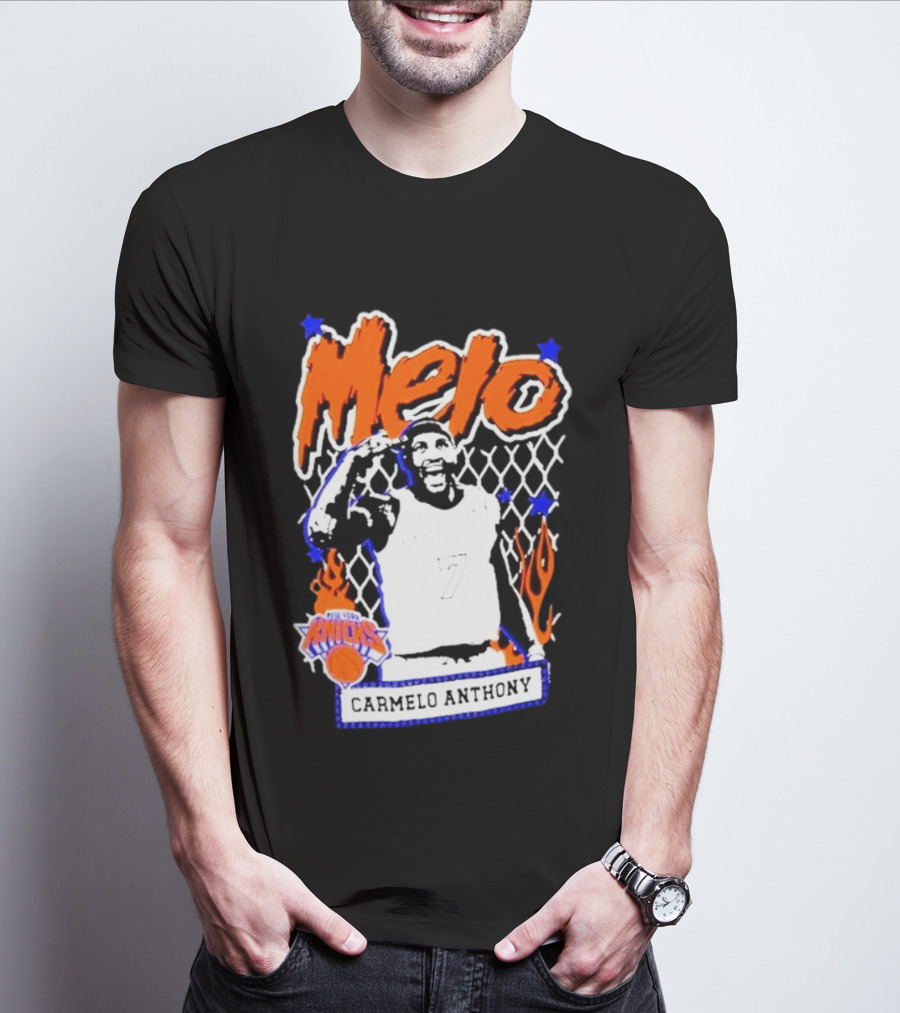 Melo Carmelo Anthony New York Knicks NBA Street Player Mitchell Ness T-Shirt