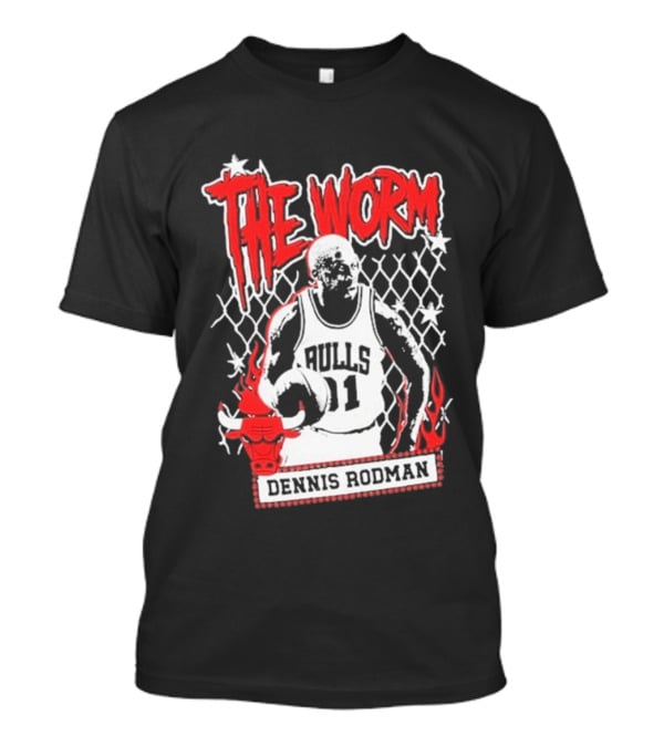 The Worm Dennis Rodman Bulls 91 Mitchell Ness NBA Street Player Chicago T-Shirt