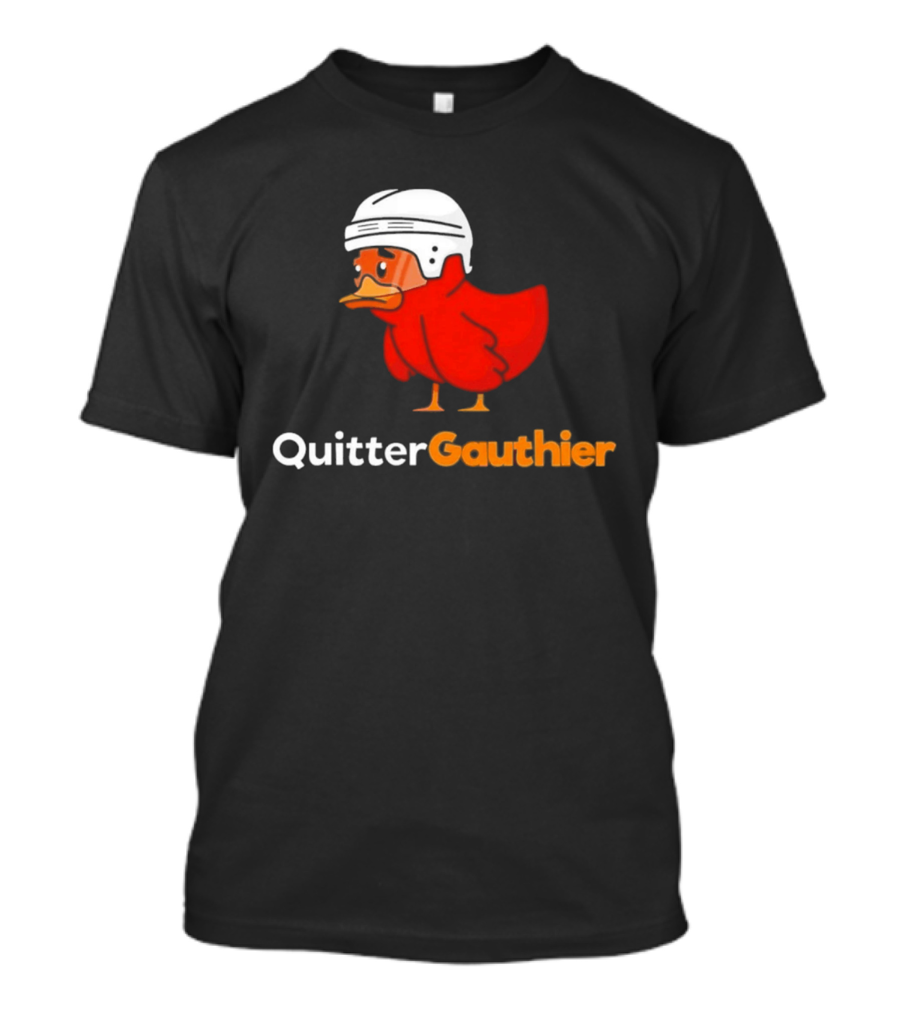 Philadelphia Flyers Quitter Gauthier 2026 NHL Hockey Controversial Helmeted Duck T-Shirt