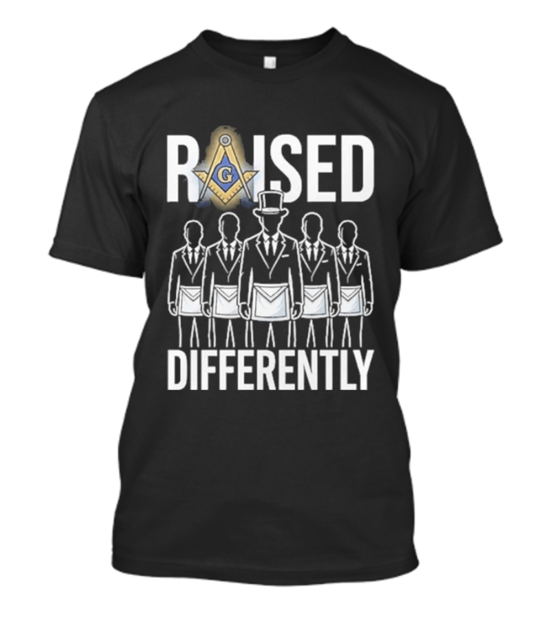 Raised Differently Freemason Symbol And Five Figures T-Shirt