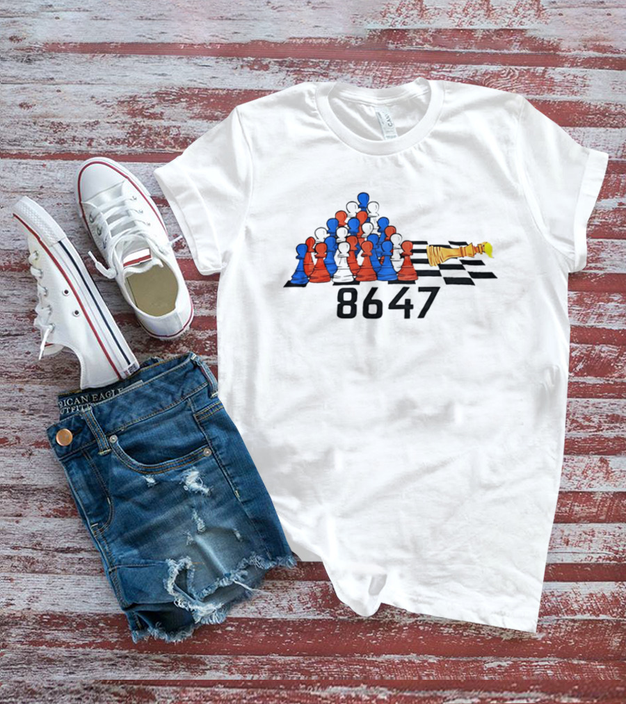 Chess 86 47 With Red And Blue Pawns On Checkered Board T-Shirt