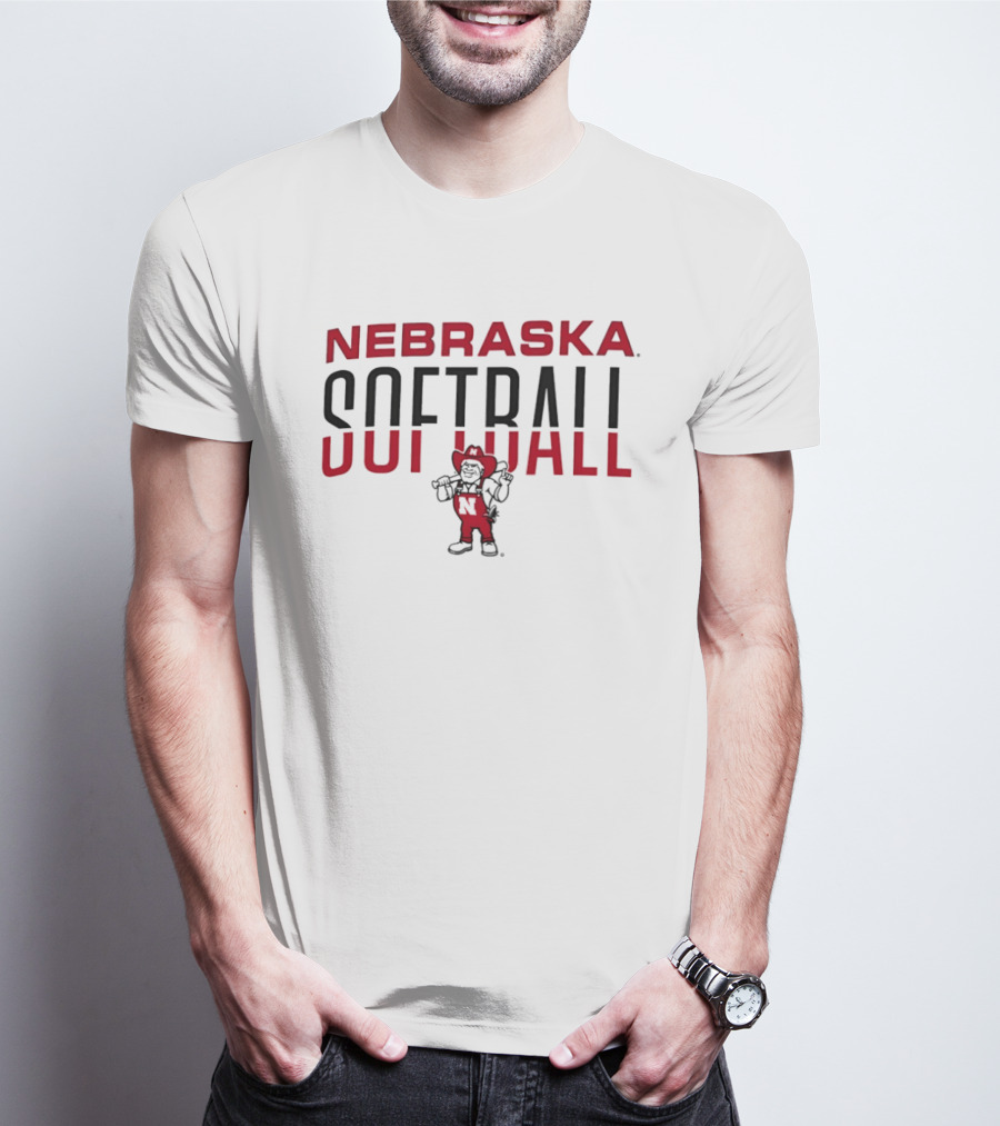 Nebraska Huskers Softball Big Red Mascot Iconic Team Spirit T-Shirt
