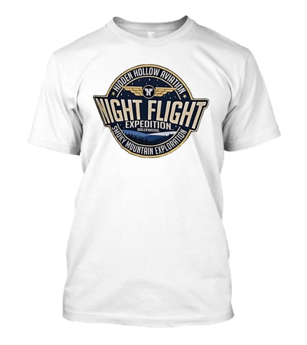 Hidden Hollow Aviation Night Flight Expedition Dollywood Smoky Mountain Exploration T-Shirt