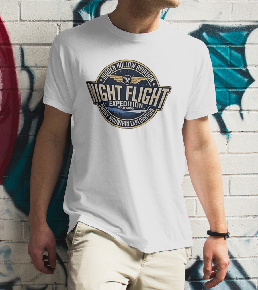 Hidden Hollow Aviation Night Flight Expedition Dollywood Smoky Mountain Exploration T-Shirt
