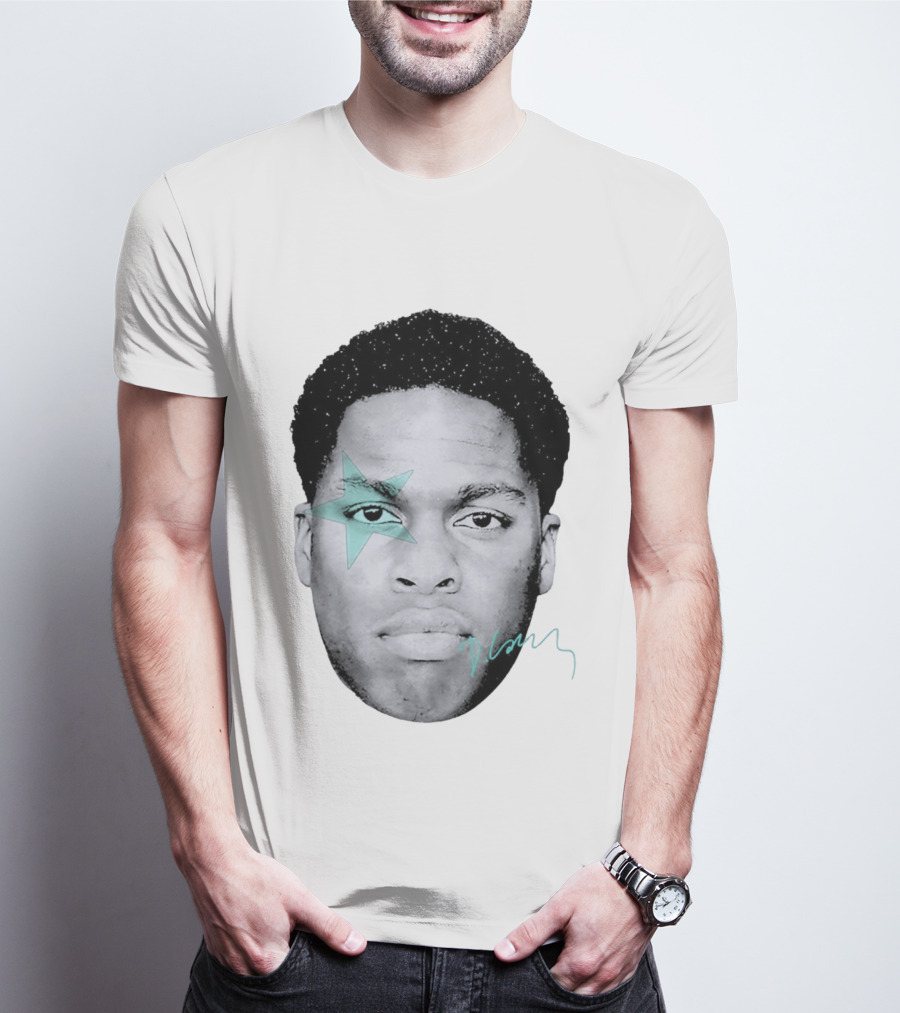 Daniel Caesar Star Face Blue Signature T-Shirt