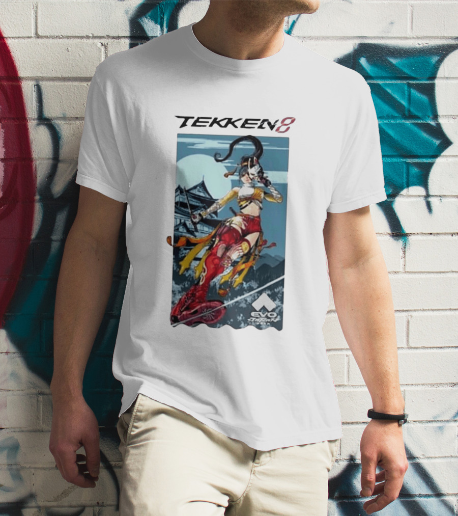 Evo Japan 2026 Tekken 8 Kunimitsu Anime Character Art With Striking Temple T-Shirt