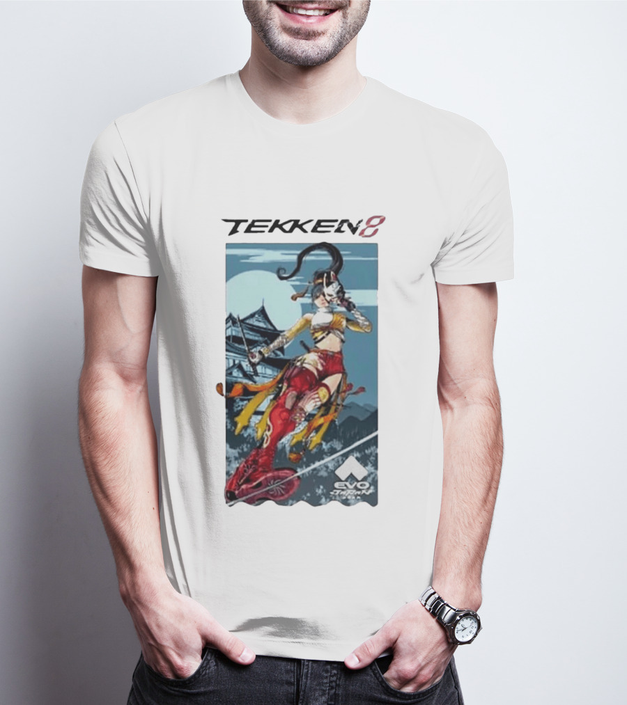Evo Japan 2026 Tekken 8 Kunimitsu Anime Character Art With Striking Temple T-Shirt