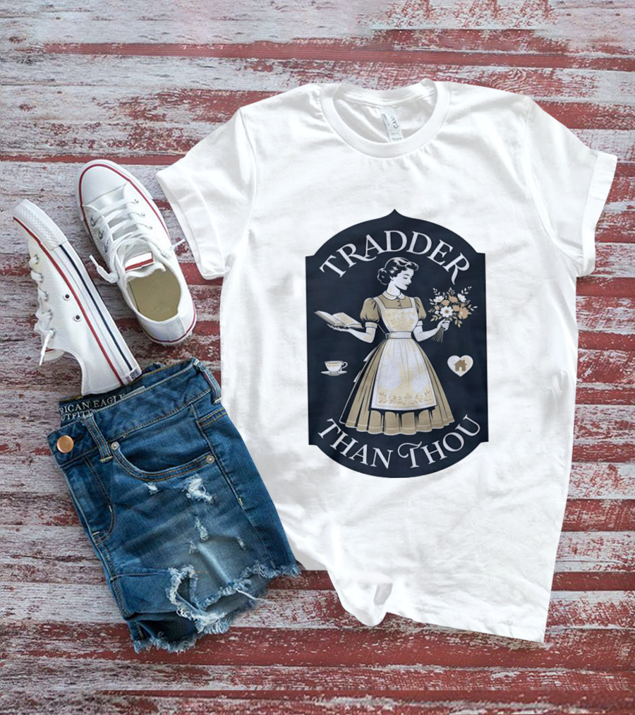 Tradder Than Thou Woman Holding Book And Flower T-Shirt