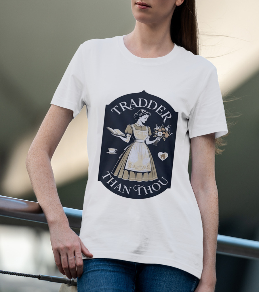 Tradder Than Thou Woman Holding Book And Flower T-Shirt