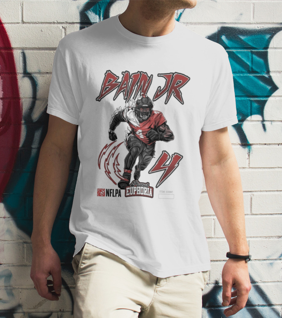 Bain Jr. Planet Euphoria NFL 4 Lightning Football T-Shirt